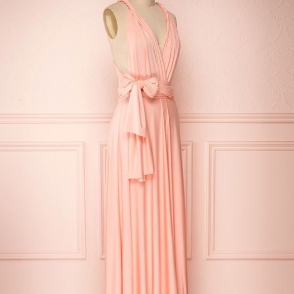Blush pink floor-length convertible evening gown - Picture 5 of 7